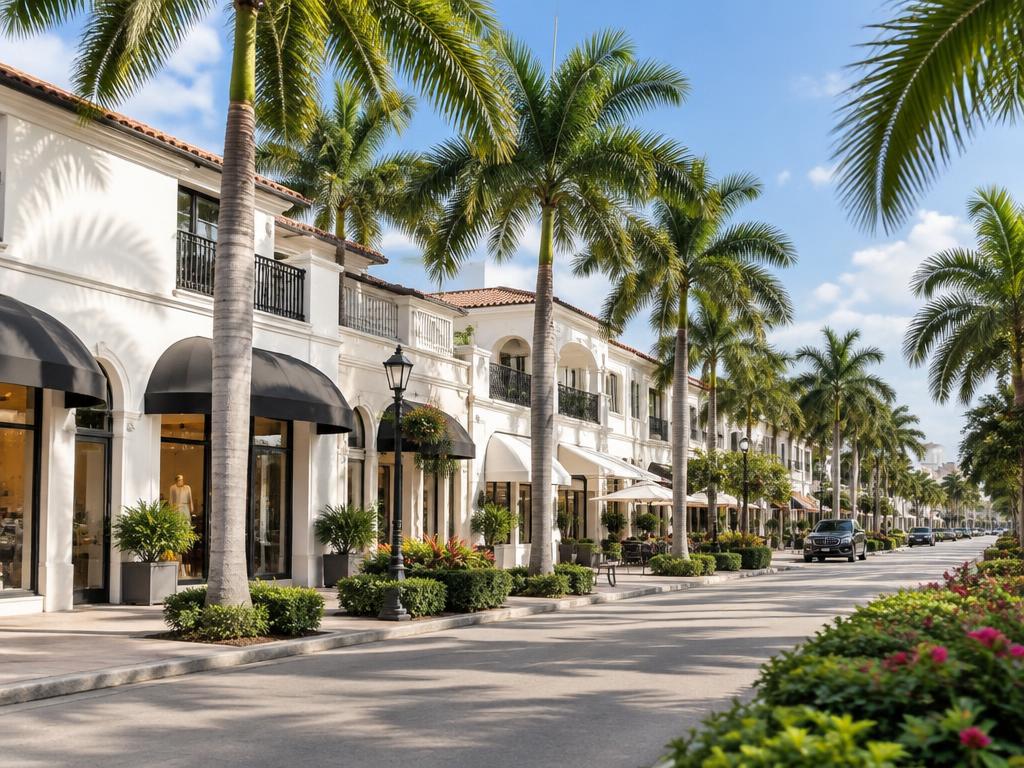 Palm-lined streets and coastal architecture in Naples